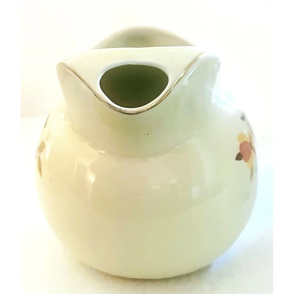 Vintage Hall's Superior Quality Autumn Leaf Ice Lip Tea Water Pitcher 8 inch